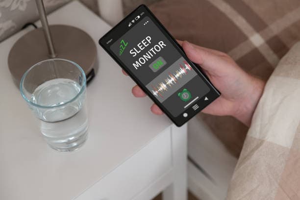 Checking sleep data on a health monitoring app